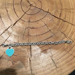 Tiffany and Co blue enamel heart bracelet retired